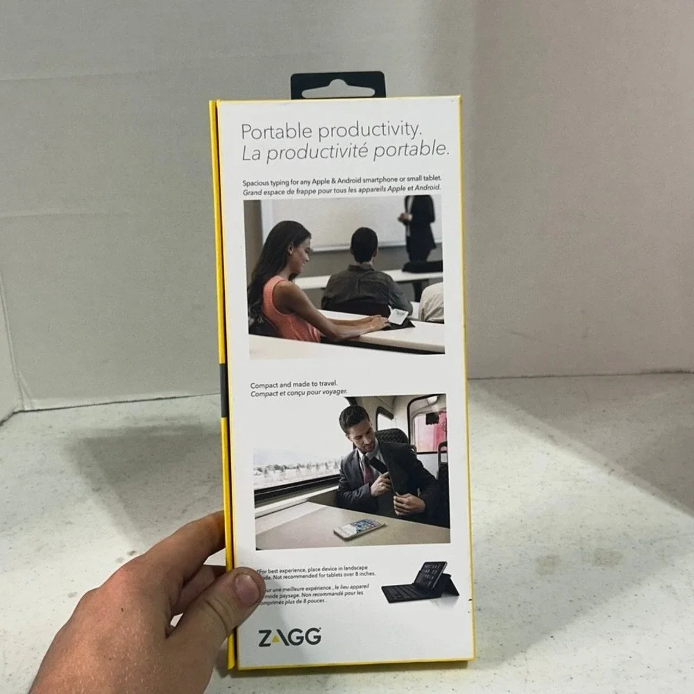 ZAGG Pocket Keyboard Foldable Wireless Bluetooth for Smartphones Tablets Black